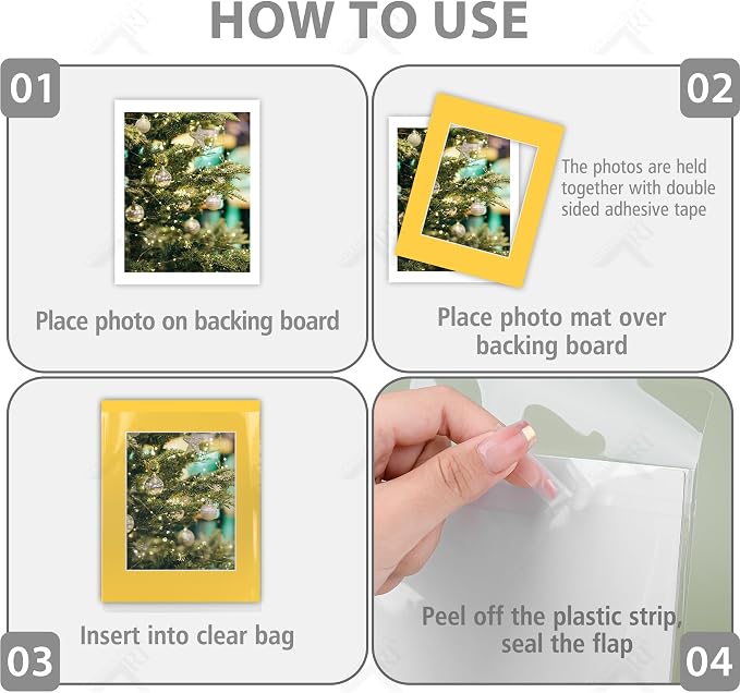 Golden State Art 10 Pack Mixed Color Photo Mats 11x14 for 8x10+Backing+Bags | Acid-Free Pre-Cut 7.5x9.5 Opening 4-Ply Bevel Cut White Core Photo Matte Matting Includes 10 Backing Board 10 Clear Bags - Image 4