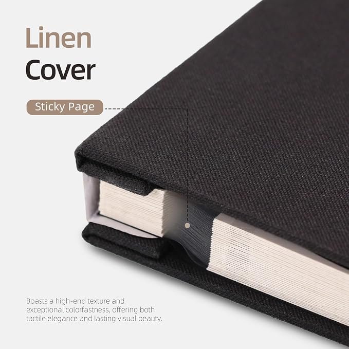 Vienrose Large Self Adhesive Scrapbook 60 Pages 13 x 12.6 in Black | Large Scrapbook Album, 30 Sheets, 3x5 4x6 5x7 8x10 10x12 Photos, Metallic Pen, DIY Memory Book, Wedding Album, Family Photos - Image 5