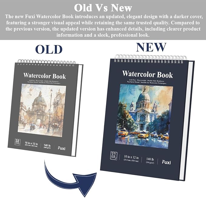 Watercolor Sketchbook 10"x12", 32 Sheets (64 Pages) Water Color Paper, 140lb/300gsm Watercolor Paper, Spiral Hardcover Watercolor Notebook for Painting, Water Color Sketch Books for Teens & Adults. - Image 8