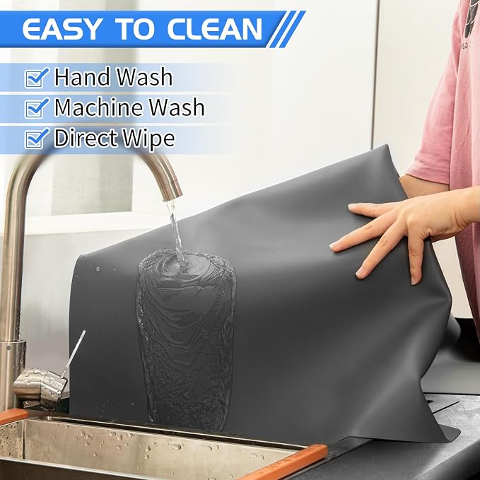 Warome Silicone Mats for Kitchen Counter, 36"X 23.6" Heat Resistant Mats for Countertop, Extra Large Silicone Countertop Protector Mat, Nonstick Counter Mat For Baking/Pastry/Crafts-Gray - Image 6