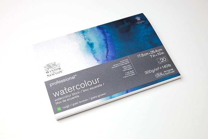 Winsor & Newton Professional Watercolor Paper Block, 7" x 10", Rough | High-grade rough texture watercolor block ensuring warp-free wet-on-wet painting in a portable size. - Image 4