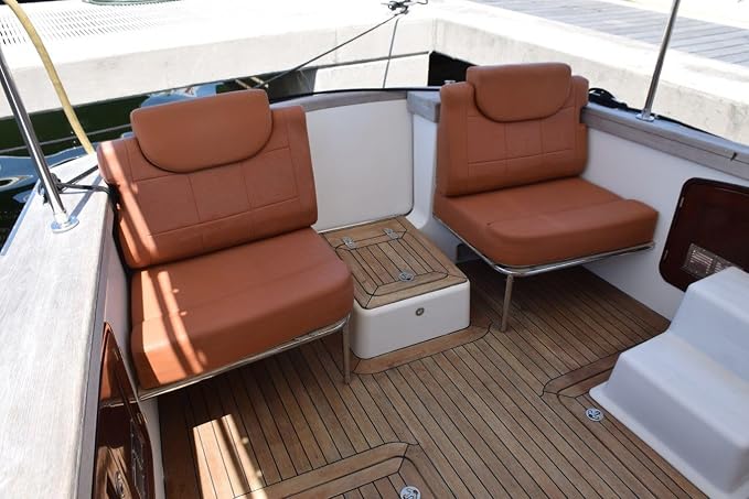 Marine Vinyl Fabric Waterproof Leather Material 55"×36" Brown | Soft Marine Faux Leather Sheets 0.6mm Thick Anti-UV Non-Peeling for Upholstery Boat Seat Automotive Furniture DIY Crafting - Image 5