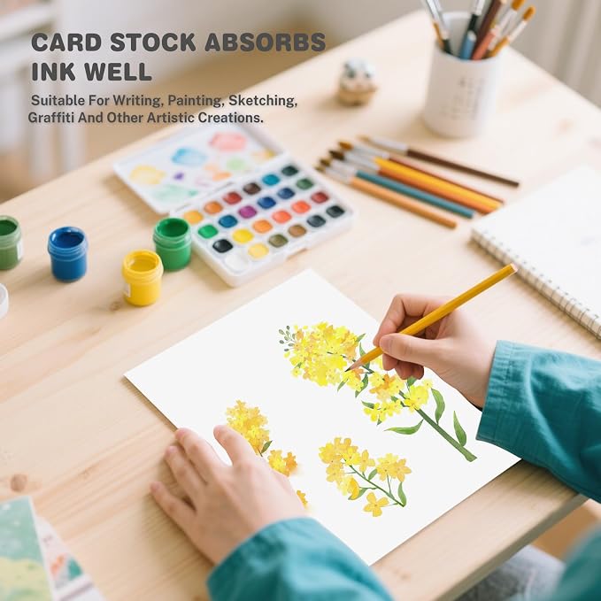 Cardstock 5x7, 75lb/ 200gsm White Card Stock 110 Sheets, Blank Index Cards | White Cardstock Paper, Thick Heavyweight 5x7 Cards for Printer, Greeting cards, Invitation Cards, Thank you Cards, Postcards - Image 6