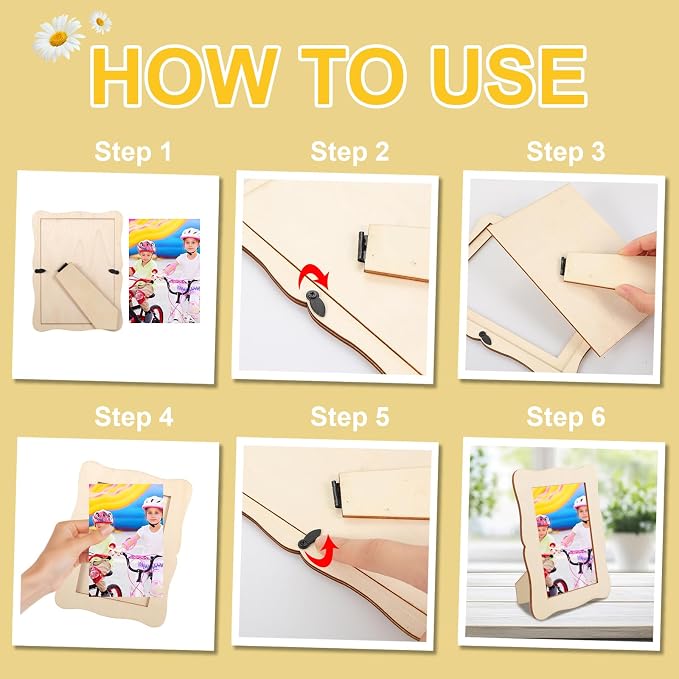 180 Pcs Wooden Picture Frames for Crafts, 4" X 6" DIY Wood Photo Frames Craft, Unfinished Picture Frames for Birthday, Wedding & Home Decor - Image 3