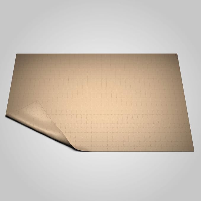 Silicone Battle Grid Mat - 24"x 36" Double-Sided Tabletop RPG Map - XL Parchment Gaming Surface for D&D, Pathfinder - Foldable, Non-Slip, Dry/Wet Erase Dungeon Master Mat by Ergon+Games