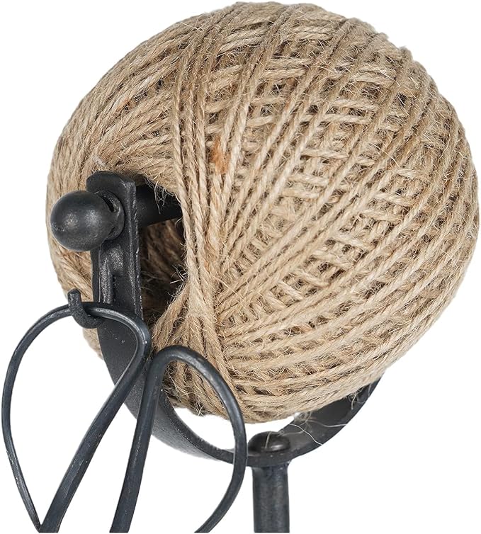 SOFFEE DESIGN Cast Iron Jute Twine Spool with Scissors Holder Set Vintage Style for Garden Farmhouse Kitchen, Natural Jute Twine String & Rope Rack & Scissors, Bird Decorative - Image 6