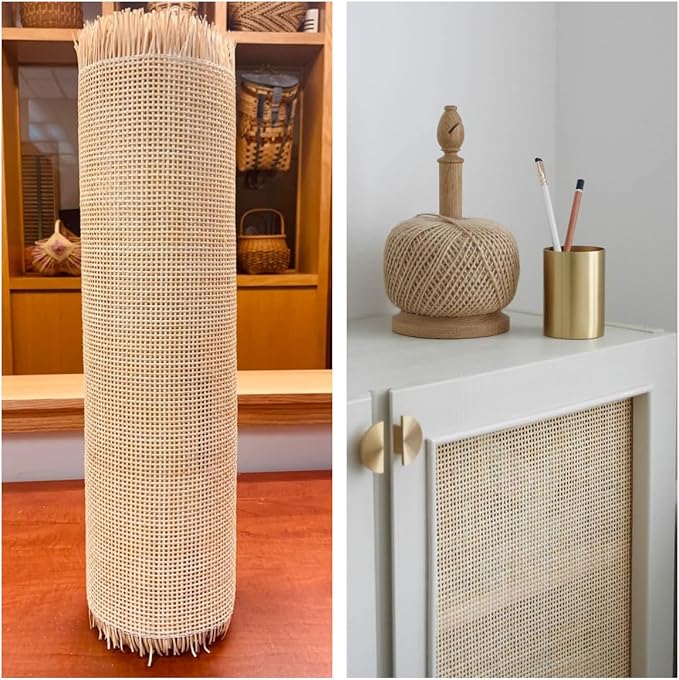 32"(2.7Feet) Width x 9.9 Feet Length Natural Cane Webbing Large Size Rattan Roll, Caning Material, Cane Webbing roll, Rattan Material Fabric Sheet from Origin Asia for Furniture Chair Dresser Cabinet - Image 9