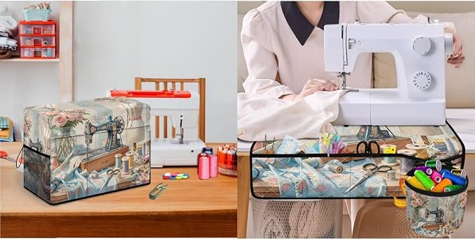 Sewing Element Sewing Machine Mat & Dust Cover, Set Of 2 Non Slip Sewing Machine Mats Compatible with Most Standard Sewing Machines & Supplies Kits - Image 5