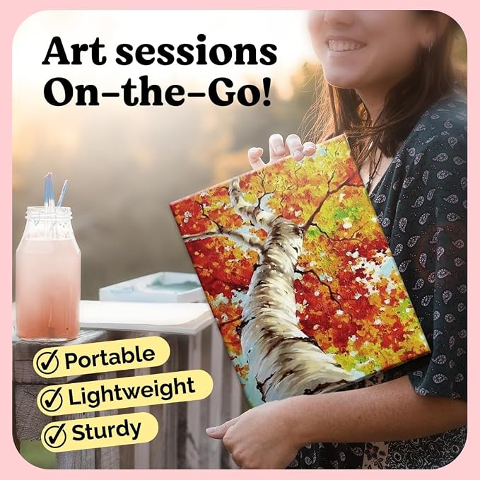 Chalkola 8x10 Canvas for Painting - 15 Small Blank Canvases for Painting | 100% Cotton, Primed, Acid-Free Panels - Flat 8 x 10 Canvas Board, Art Paint Supplies for Acrylic, Oil, Watercolor Painting - Image 6