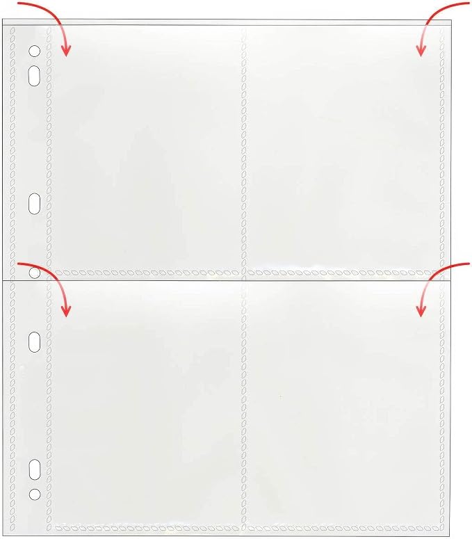 StoreSMART - Photo Page for 3-Ring Binders - Archival-Safe Plastic - Four 4" x 5" Pockets - Holds Eight Photos - 500 Pack - VP197-500 by StoreSMART
