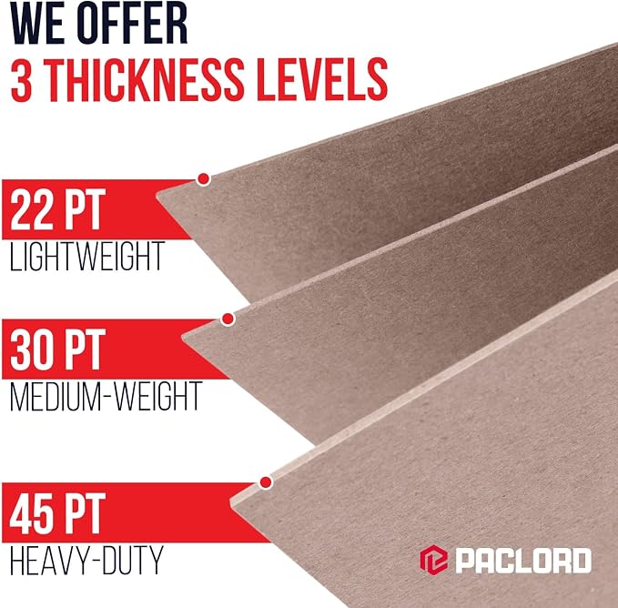 Paclord 11" x 17", Brown Kraft Pasted Chipboard Sheets, 45 Pt – Made in USA Heavy-Duty Extra Thick Cardboard Chipboard (Bundle of 80), – Durable Chipboard for Picture Frame Backing, Book Covers - Image 4