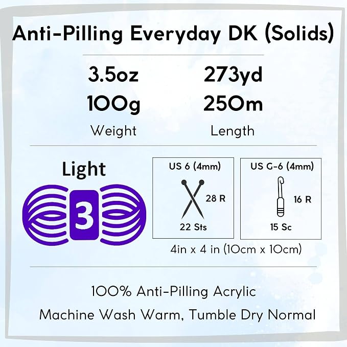 Premier Yarns Anti-Pilling Everyday DK Cloudy Day 1107-29 | 6 Skeins, Same Dye Lot, Project Bag, #3 DK, 100% Anti-Pilling-Acrylic, Ideal for Crochet or Knitting Baby Blankets, Toys - Image 4