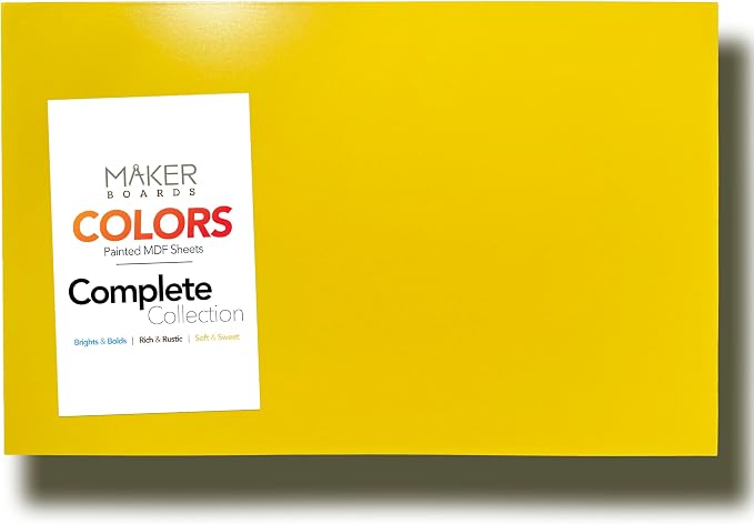 Maker Boards Colors - MDF 1/8th 12x19, Complete Collection, 22 Color Variety Pack by CraftCloset