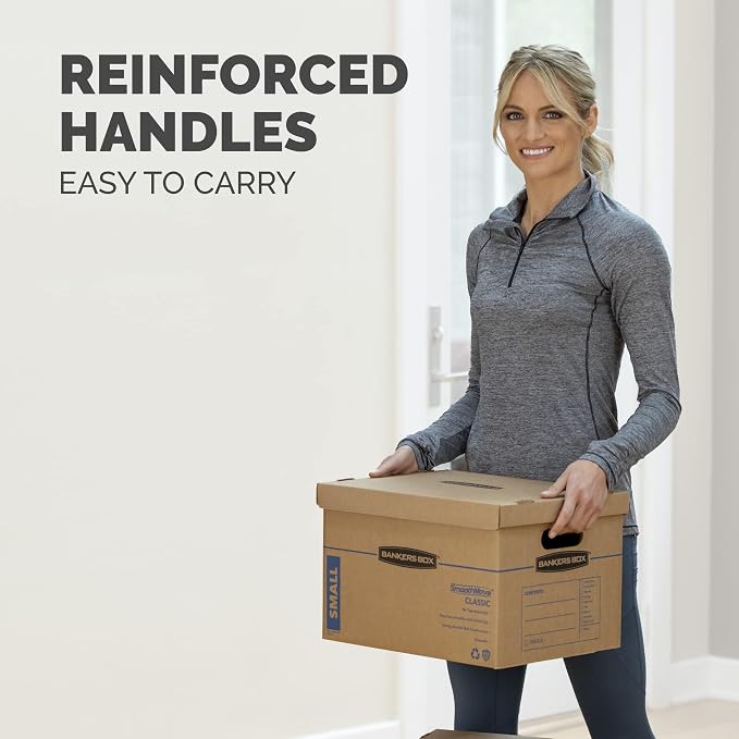 Bankers Box 10-Pack Medium Classic Moving Boxes with Reinforced Handles | Make packing faster with medium moving boxes that balance capacity, strength, and easy carrying. - Image 5