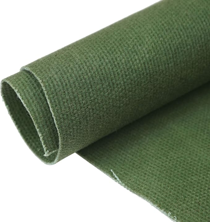 16 OZ Waxed Canvas Duck Fabric by The Yard Craft Upholstery Tan Fabric,100% Cotton One Yard (Green, 72x58 inch) - Image 4