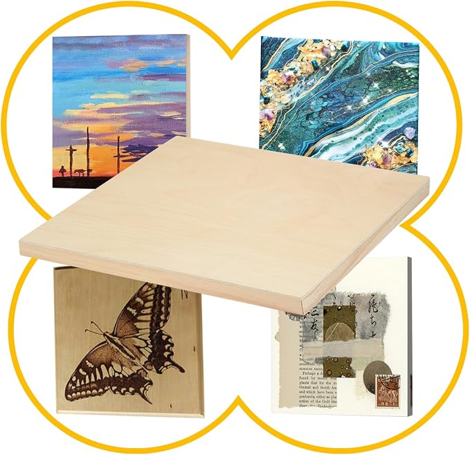 2 Pack 16x20'' Unfinished Gallery Birch Wood Canvas Panels | 1 1/2" Deep Art Cradle Boards for Painting, Pouring, Burning, Epoxy Resin, Laser Engraving Cutting - Image 3