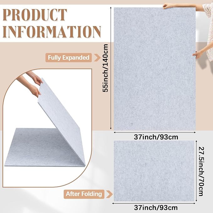 Blosssound Light Gray 55 x 37 for 3000 Piece Foldable Puzzle Board Mat Large Portable Felt Jigsaw Puzzle Mat Pad Non Slip Storage Board - Image 2