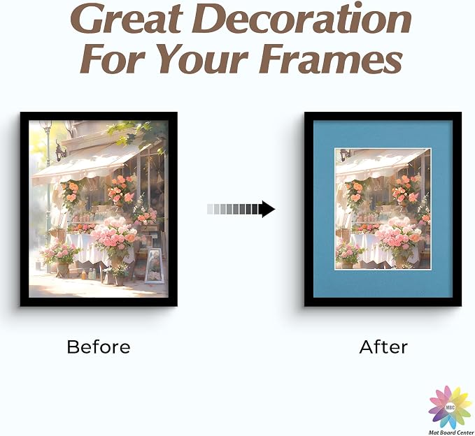 Mat Board Center 25 Pack 11x14 Picture Mat for 8x10 Photo Mixed Color | Fits 8x10, White Core, Acid Free, 4-Ply Thick, Photo, Art, Poster or Print Display - Image 7