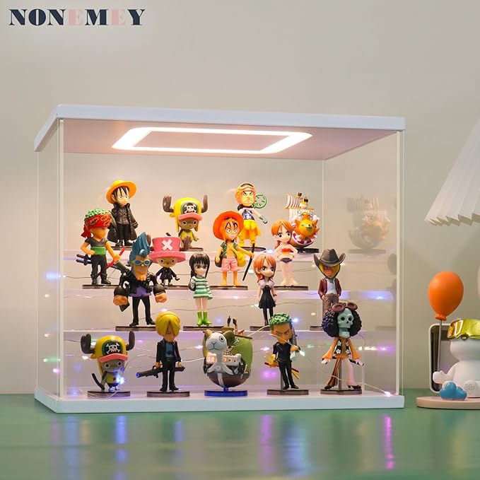 Acrylic Display Case with Light, Upgraded 3 Color Light & Adjustable Brightness Showcase ,6 Tier Dustproof Clear Toy Organizer Box for Action Figures, Collectibles,19.6x12.5x16.5 in - Image 5