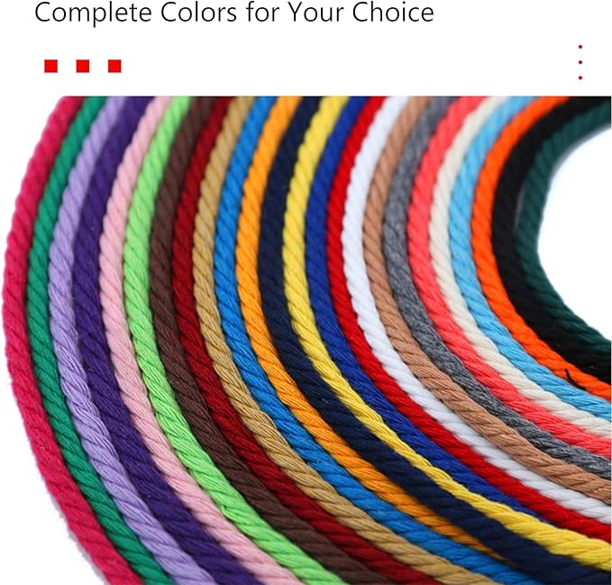 Macrame Cord - Natural Unbleached Macrame Rope - 4 Strand Twisted Cotton Rope for Wall Hanging，DIY Craft Making，Plant Hangers，Knotting Decorative Projects (Peacock Blue, 3mm x 220Yards) - Image 2