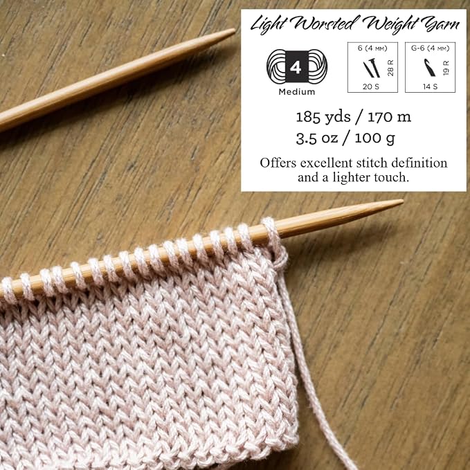 Lion Brand 24/7 Cotton Yarn, Yarn for Knitting, Crocheting, and Crafts, Creamsicle, 3 Pack | Light Worsted 100% Mercerized Cotton Yarn for Crochet, Knitting, Craft, 185 Yards of Natural Fiber for Tees, Bags, Dishcloths - Image 4