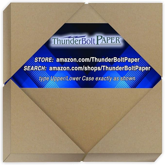 Chipboard - 20 Sheets 4x4 Inch 80pt Heavy Duty Kraft Paper Board for Albums, Crafting Supplies, Packaging by ThunderBoltPaper
