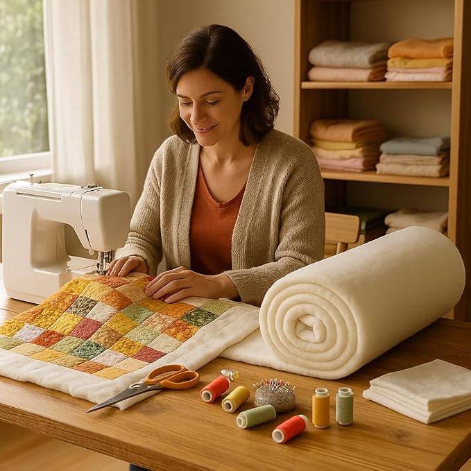 AK TRADING CO. 100% Natural Cotton Batting – 72" x 93" – Soft, Breathable All Season Quilt Batting for Quilting, Crafts, Upholstery, Wearable Arts & DIY Projects – Machine Washable & Easy to Use - Image 6