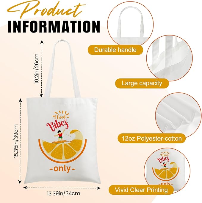 Custom Canvas Tote Bags Bulk with Logo 1 | 6 | 10 | 30 | 50 | 100 Pack Personalized Reusable Grocery Shopping Bags - Image 4