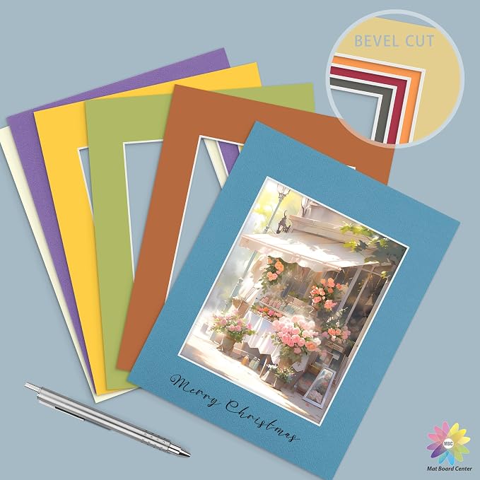 Mat Board Center 25 Pack 11x14 Picture Mat for 8x10 Photo Mixed Color | Fits 8x10, White Core, Acid Free, 4-Ply Thick, Photo, Art, Poster or Print Display - Image 4