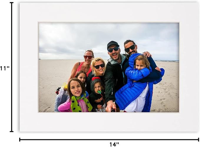 11x14 Mat for 12x16 Frame - Precut Mat Board Acid-Free Show Kit with Backing Board, and Clear Bags White 11x14 Photo Matte Made to Fit a 12x16 Picture Frame Matboard for Framing, Pack of 1 Mat - Image 10