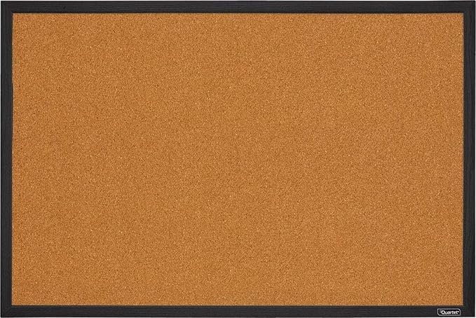 Quartet Cork Bulletin Board, Framed Corkboard, 2' x 3', Black Frame, Message Board, Vision Board (MWDB2436-BK) by Quartet