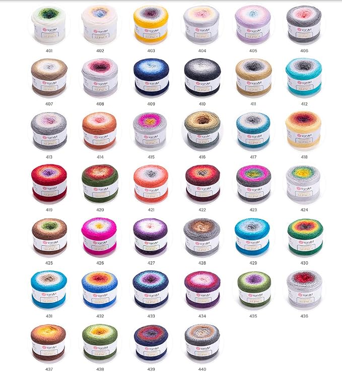 YarnArt Flowers Alpaca – Gradient Cake Yarn, 20% Alpaca 80% Acrylic, 250g/1028 Yards (8.82oz), Soft Multicolor Fine Sport Yarn for Knitting & Crochet Shawls, Sweaters, Scarves (422) - Image 3