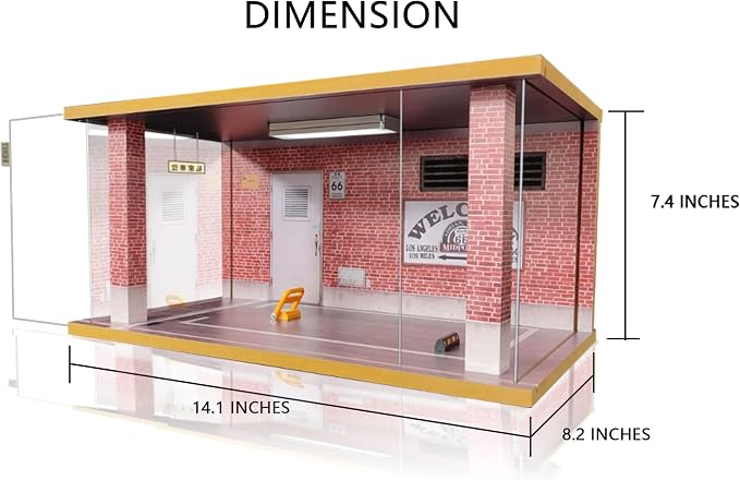 Display Case with Light for 1/18 Diecast Cars | Display Case for 1/18 Diecast Cars,Acrylic Display Case for 1/12 Scale Toy Motorcyle with LED Lighting, Route 66-3 Open Side - Image 5