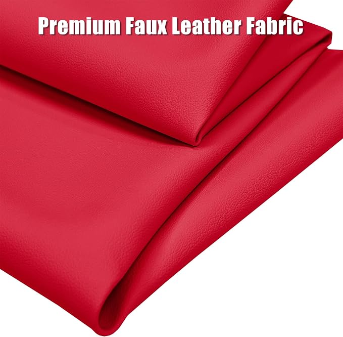 Faux Leather Fabric,54"x36" Thick Durable Synthetic Upholstery Leather Vinyl, Soft Smooth Waterproof, Durable,Replacement Renovate for Wallets, DIY Projects, Furniture, Car Seats 1 Yard-Red - Image 7