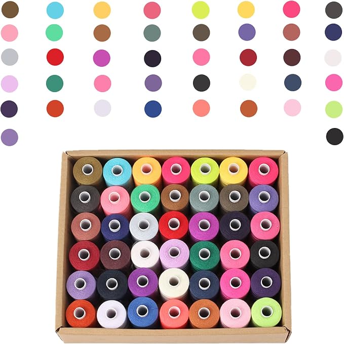 Simthread All Purpose Sewing Thread, 42 Spool Assorted 1000 Yards Polyester Threads for Sewing, Handy Polyester Sewing Threads for Sewing Machine - 42 Colors - Image 4