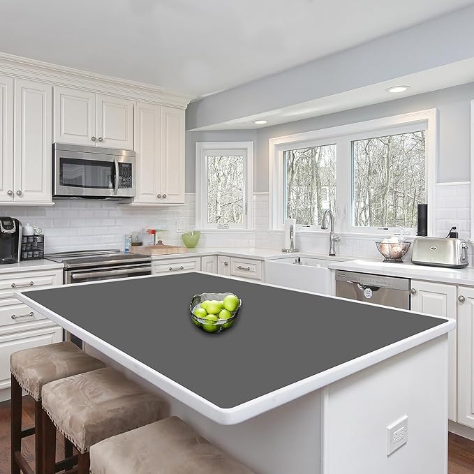 Silicone Mats for Kitchen Counter, 48"x32"(120cmx80cm) Large Heat Resistant Mat Kitchen Island Waterproof Countertop Protector Mat Nons-slip Extra Large Counter Mat, Dark Gray by WelcometoULTIBE