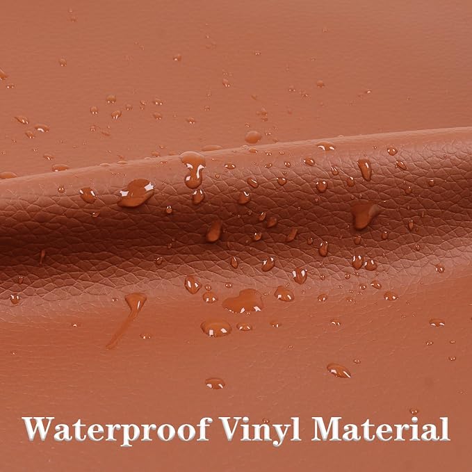 Marine Vinyl Fabric Waterproof Leather Material 55"×36" Brown | Soft Marine Faux Leather Sheets 0.6mm Thick Anti-UV Non-Peeling for Upholstery Boat Seat Automotive Furniture DIY Crafting - Image 4