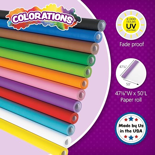 Colorations Prima-Color Fade-Resistant Bulletin Board Paper, Lime | 47 7/8" x 50 ft Roll for Drawing, Painting, Bulletin Boards, Kids' Crafts and Classroom Use - Image 2