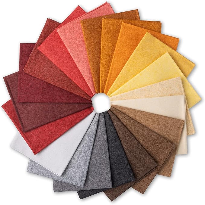 Blender Collection Precut 20 pcs 18"x22" 100% Cotton Quilting Fabric Bundle Fat Quarter (Faux Linen Tonals Gilded Age) by ConnectingThreads