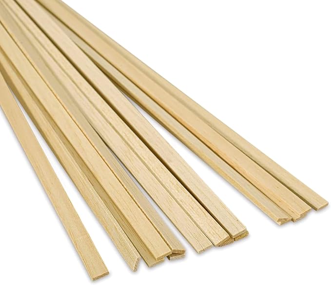 PK00030 Model BWS001X030 Balsa Wood Strips, 1/8" x 1/4" x 36" (Pack of 30) Select, Light-hued Wood Material with Exceptional Lightweight Nature, Ideal for Diverse Crafts by ProartekDrafting