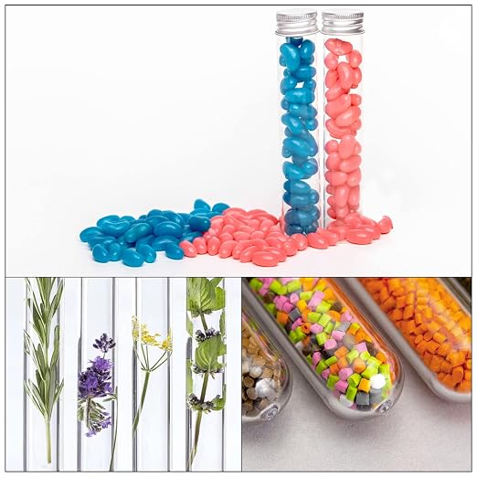 PATIKIL 80Pcs 45ml Plastic Test Tube with Screw Caps, 140x25mm Tubes Aluminum Lid, for Scientific Experiments Party Decoration Candy Bead Storage Bath Salt - Image 7