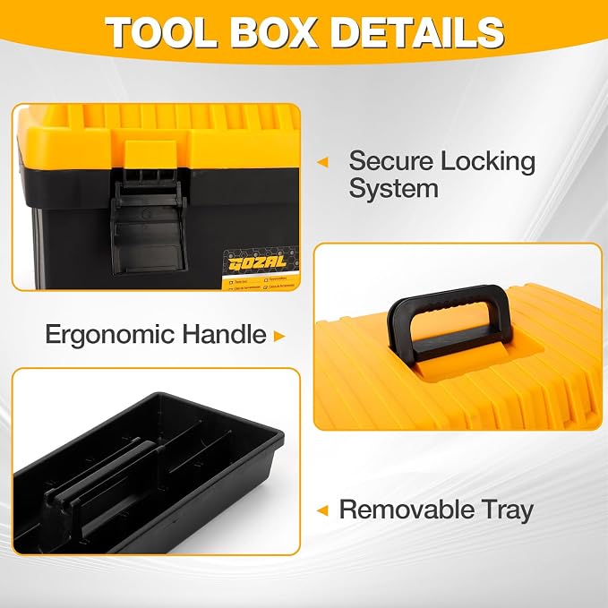 Stackable Portable Tool Box Set, 4 Nested Heavy Duty Boxes, 13-19 Inch | Workshop, Home, Removable Trays, Portable Design, Nesting Boxes, 70% Space Saving, Modular Storage, cajas de herramientas - Image 5