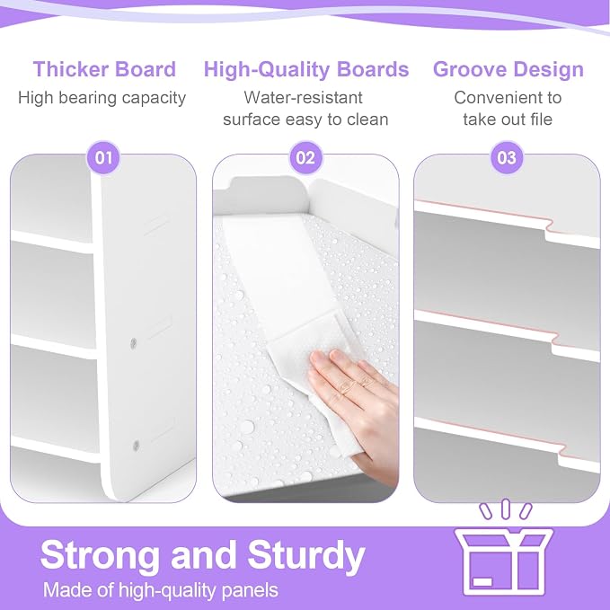 12x12 Paper Organizer, 6 Tier Stackable Scrapbook Paper Storage | Holds 12x12 scrapbook paper, cardstock, and craft supplies with 6 compartments for organized desks, craft rooms, and studios - Image 5