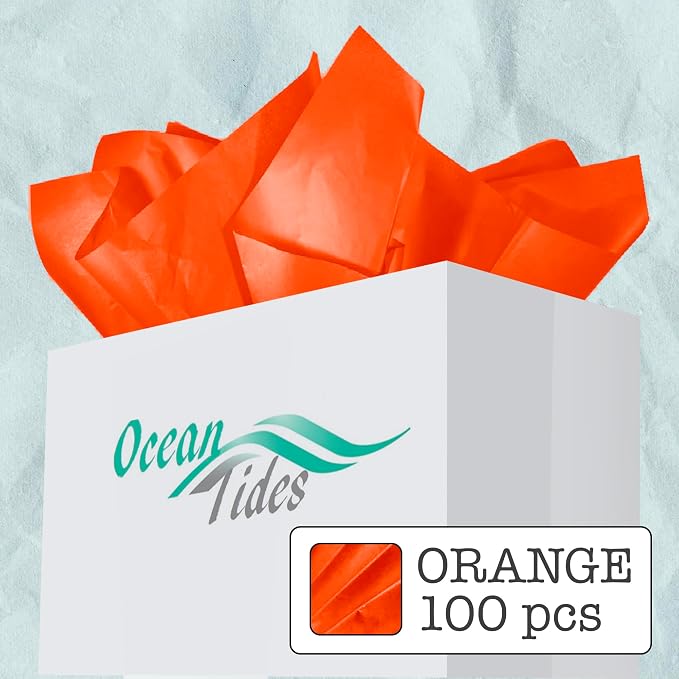 Tissue Paper for Gift Bags - 100 Sheets 14x20in Wrapping Paper, Orange | Premium Gift Wrap Tissue Paper for DIY Crafts - Birthday Party, Wedding, Holidays, Flower Decorations & Custom Art Projects - Image 2