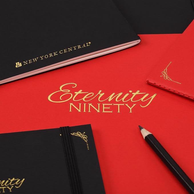 New York Central Eternity Ninety Flat Book - 8.5x5.5 Sketch Watercolor Journal - Red Soft Paperback Cover - Watercolor Sketchbook Journal w/Elastic Band, 10 Sheets 100% Cotton, 90 lb Cold-Pressed - Image 2