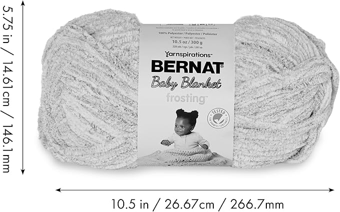 Bernat Baby Blanket Frosting Yarn for Crochet, Crafts & Amigurumi - #6 Super Bulky - 10.5oz/300g - 220 Yards - Deep Dive - Image 9