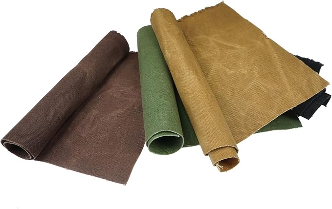 16 OZ Waxed Canvas Duck Fabric by The Yard Craft Upholstery Tan Fabric,100% Cotton One Yard (Green, 36x58 inch) - Image 5