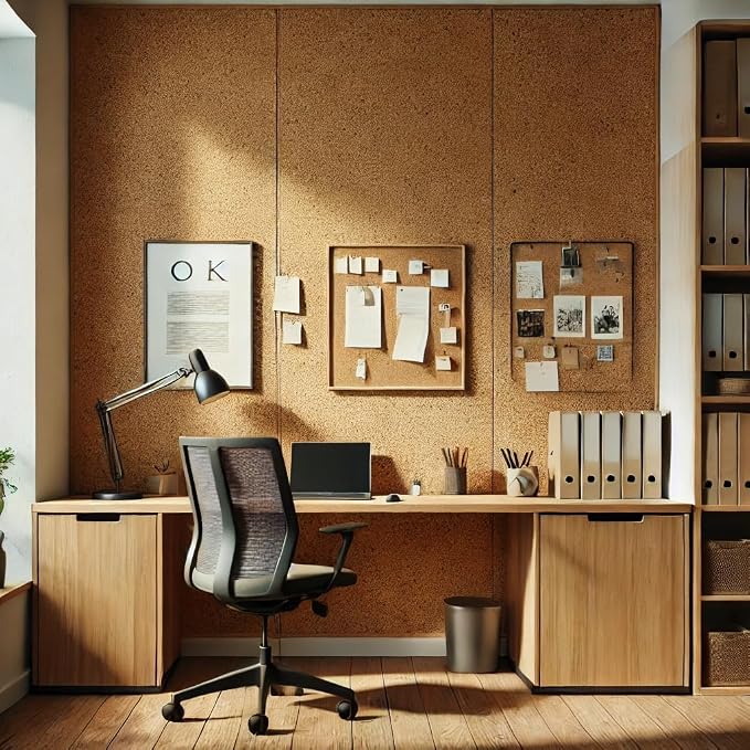 Manton Cork Premium Cork Roll - 4' x 12' x 3/8" | 100% Natural Facing Grade Cork Sheets for Bulletin Boards, Photo and Message Push Pin Displays, Home School Office - Image 4