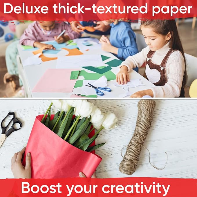 USA Made 36" x 1200" Red Kraft Paper Roll, 45 lbs Thickness, American Quality Colored Kraft Paper for School, Poster Arts, Bulletin Board - Odorless, Non-Toxic, Safe for Kids | American Quality Colored Kraft Paper for School, Poster Arts, Bulletin Boar... - Image 5
