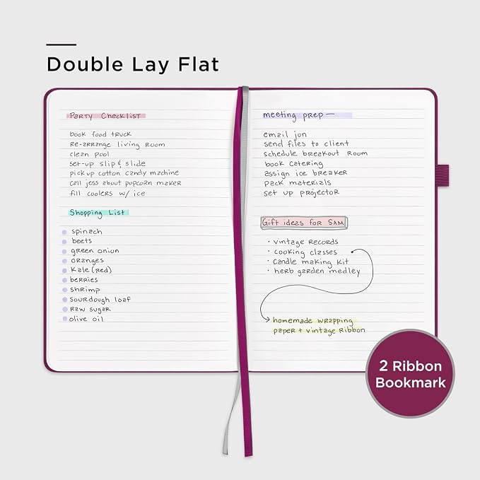 &And Per Se Lined Journal Notebook, 160 Pages, A5 5.7 x 8 inches College Ruled Thick Paper Notebook Journals for Writing, Hardcover Notebooks for Women Men Office School (1 Pack, Mulberry Purple) - Image 5